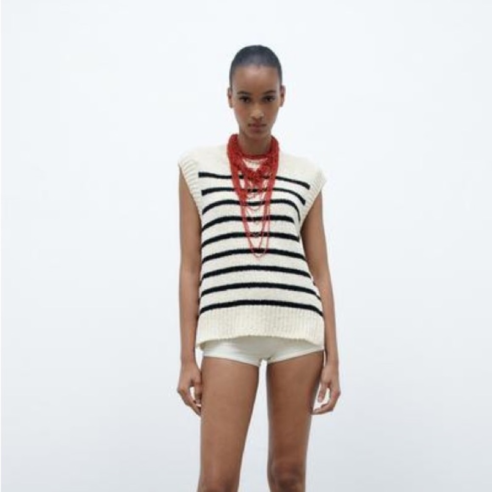 Zara Striped Knit Vest